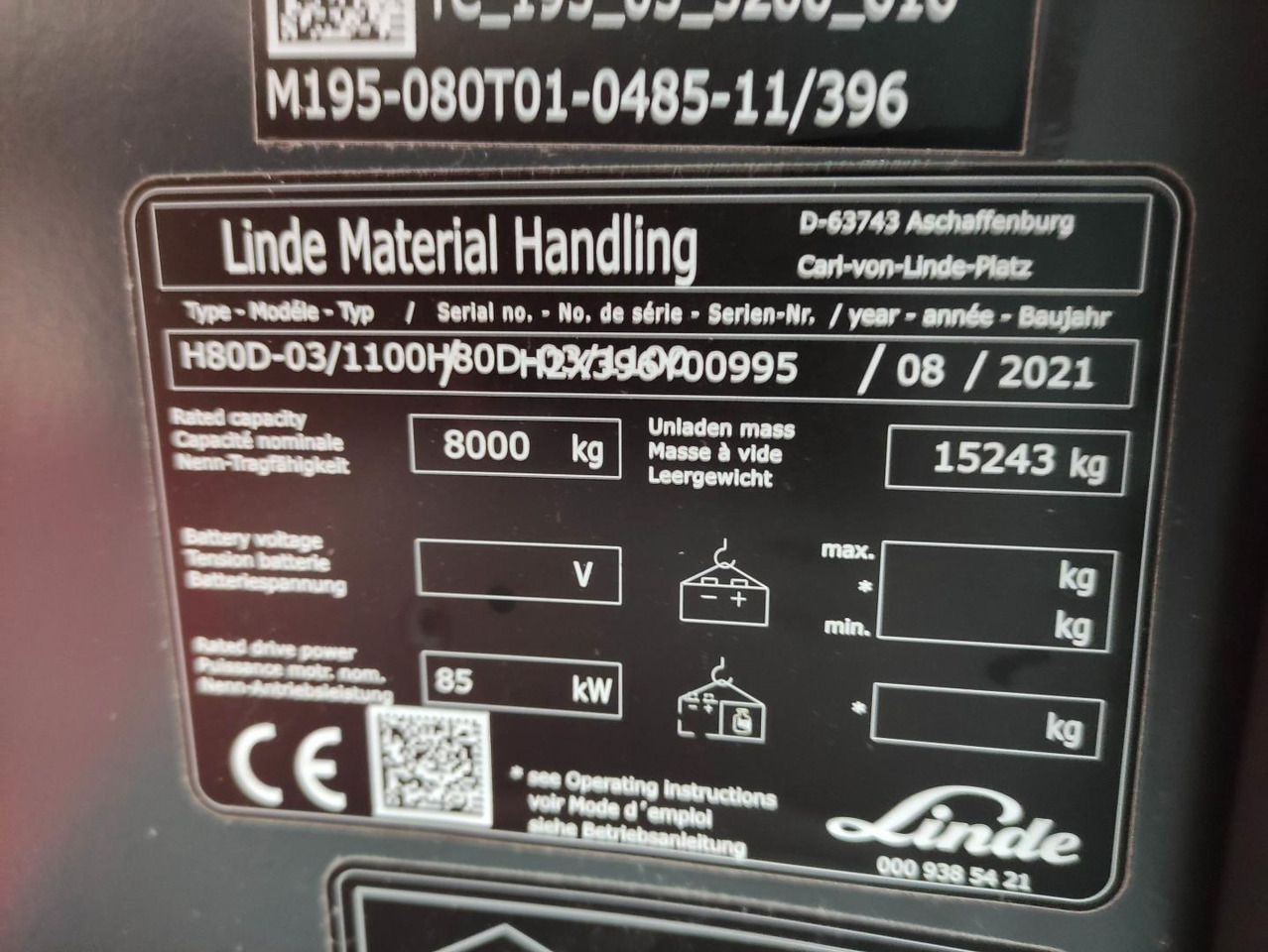 Diesel forklift Linde H80D-1100-03-396: picture 9