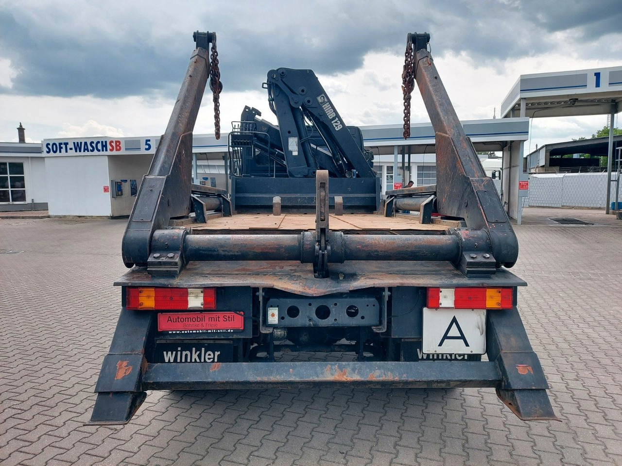 Tipper, Crane truck Mercedes-Benz Actros 1828 Hiab Absetzkipper Hiab Kran Absetzer: picture 7