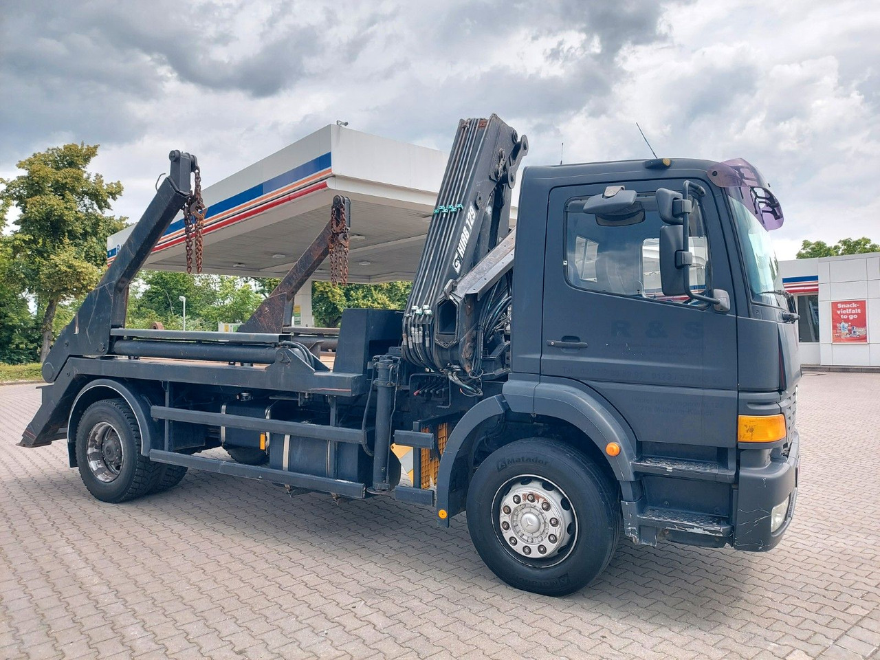 Tipper, Crane truck Mercedes-Benz Actros 1828 Hiab Absetzkipper Hiab Kran Absetzer: picture 10