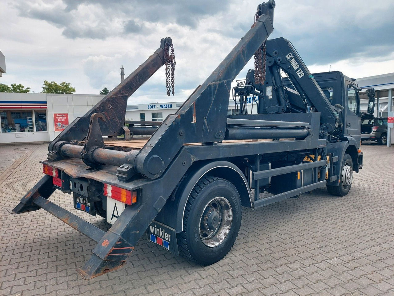 Tipper, Crane truck Mercedes-Benz Actros 1828 Hiab Absetzkipper Hiab Kran Absetzer: picture 6