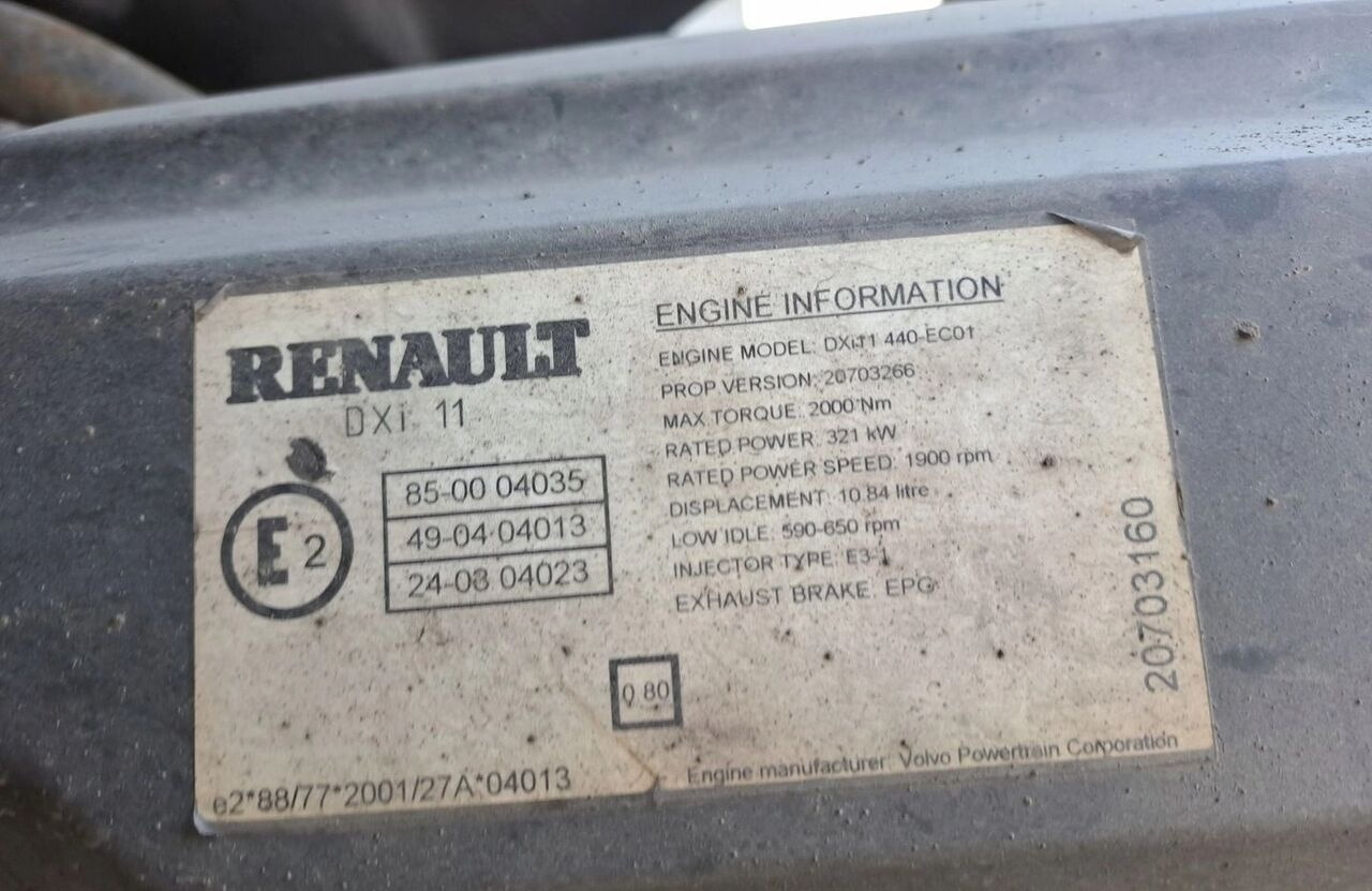 Renault SPRZEDAM KOMPLETNY PREMIUM DXI 11 440 EURO 3. Renault - Engine for Truck: picture 3 Renault SPRZEDAM KOMPLETNY PREMIUM DXI 11 440 EURO 3. Renault - Engine for Truck: picture 3