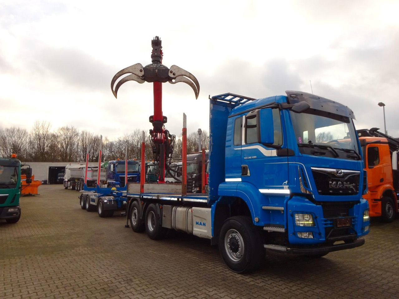 MAN 28.500 TGS mit EPSILON-Kran+Achleitner Anhänger MAN 28.500 TGS Allrad + EPSILON-Kran + GREIFER - Timber truck, Crane truck: picture 2 MAN 28.500 TGS mit EPSILON-Kran+Achleitner Anhänger MAN 28.500 TGS Allrad + EPSILON-Kran + GREIFER - Timber truck, Crane truck: picture 2