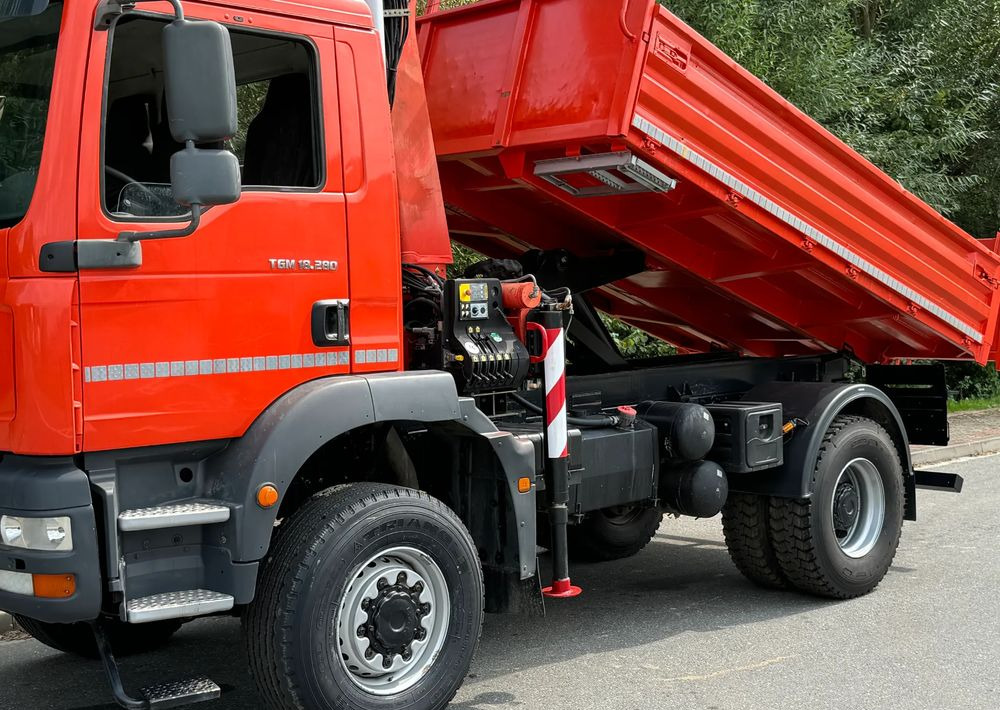Tipper MAN TGM 18-280 MAN 4x4 HDS PALFINGER 105 KIPER WYWROTKA MEILLER BARDZO DOBRY STAN: picture 20