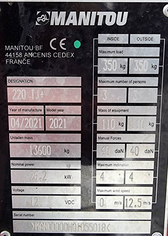 Telescopic boom Manitou 220TJ +: picture 20