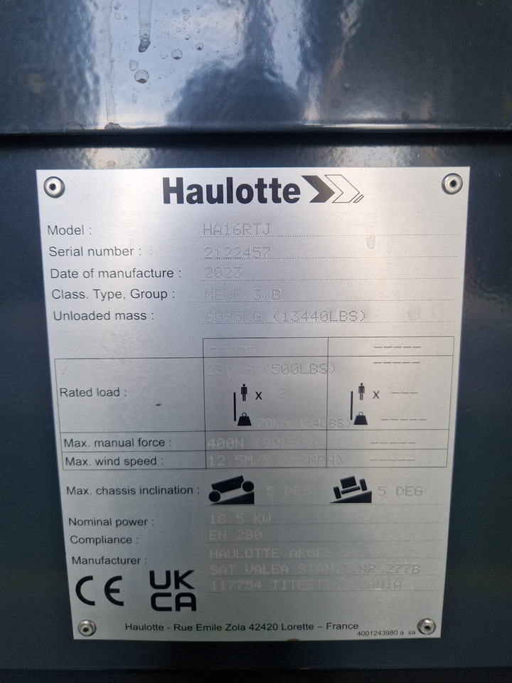 HAULOTTE HA 16 RTJ - Articulated boom: picture 5 HAULOTTE HA 16 RTJ - Articulated boom: picture 5