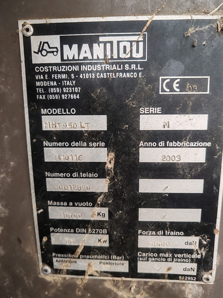 Telescopic wheel loader Manitou MHT 950 LT: picture 9