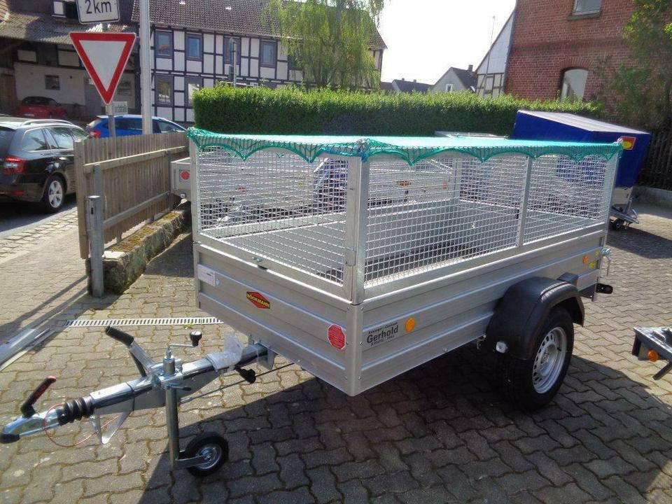 Böckmann, PKW Anhänger, 1,35 to. mit Gitteraufsatz,Containernetz - Car trailer: picture 2 Böckmann, PKW Anhänger, 1,35 to. mit Gitteraufsatz,Containernetz - Car trailer: picture 2