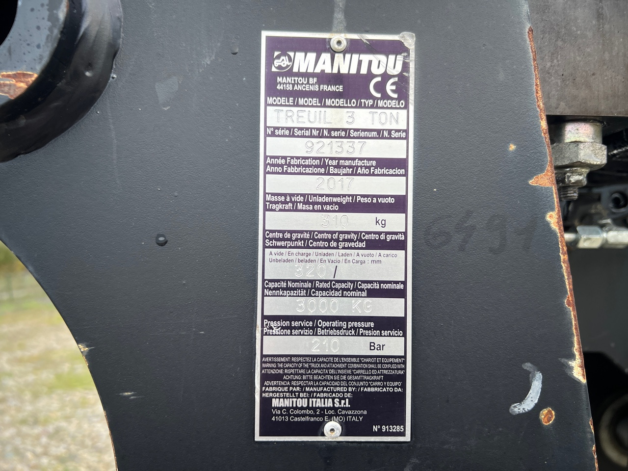 MANITOU TREUIL / WINCH 3 TON MANITOU 921337 - Telescopic handler: picture 3 MANITOU TREUIL / WINCH 3 TON MANITOU 921337 - Telescopic handler: picture 3