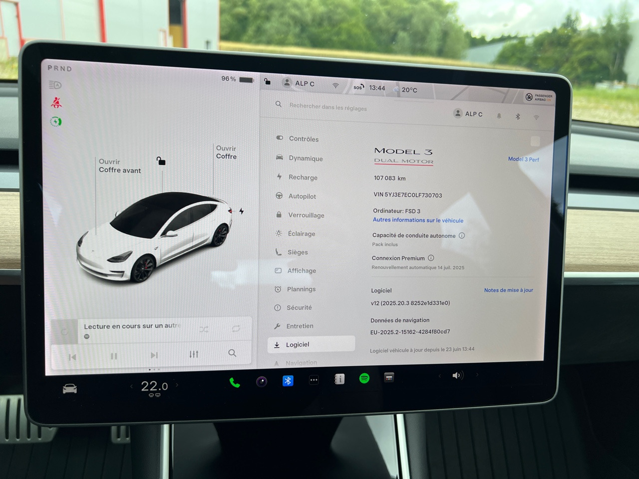 Sedan TESLA Model 3 Performance Dual Motor FSD 3 Autopilot: picture 10