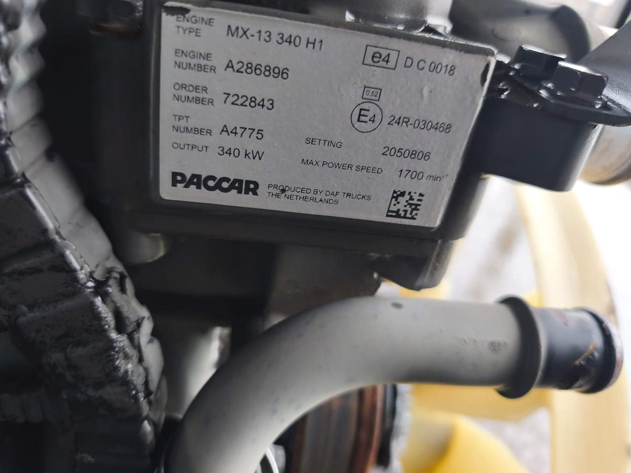 DAF Paccar MX-13 340 H1 DAF XF, CF - Engine for Truck: picture 4 DAF Paccar MX-13 340 H1 DAF XF, CF - Engine for Truck: picture 4