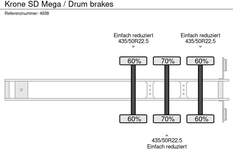 Dropside/ Flatbed semi-trailer Krone SD Mega / Drum brakes: picture 8