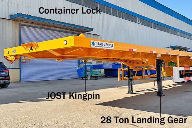 TITAN 2 Axle 40 Ft 60 Ton Container Flatbed Trailer for Sale in Côte d'Ivoire - Dropside/ Flatbed semi-trailer: picture 4 TITAN 2 Axle 40 Ft 60 Ton Container Flatbed Trailer for Sale in Côte d'Ivoire - Dropside/ Flatbed semi-trailer: picture 4