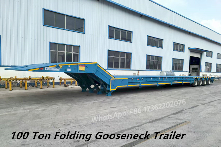TITAN 4 Axle 100 Ton Folding Gooseneck Lowboy Trailer for Sale in Africa - Low loader semi-trailer: picture 2 TITAN 4 Axle 100 Ton Folding Gooseneck Lowboy Trailer for Sale in Africa - Low loader semi-trailer: picture 2