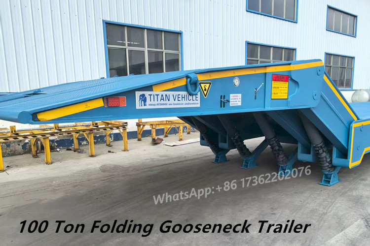 TITAN 4 Axle 100 Ton Folding Gooseneck Lowboy Trailer for Sale in Africa - Low loader semi-trailer: picture 4 TITAN 4 Axle 100 Ton Folding Gooseneck Lowboy Trailer for Sale in Africa - Low loader semi-trailer: picture 4
