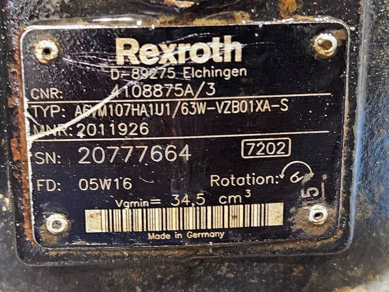 Ahlmann AZ90TELE-A6VM107-4108875A/3-R902011926-Drive motor - Hydraulics for Construction machinery: picture 5 Ahlmann AZ90TELE-A6VM107-4108875A/3-R902011926-Drive motor - Hydraulics for Construction machinery: picture 5