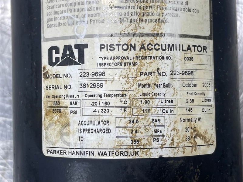 Cat 924G-223-9698-Piston accumulators/Kolbenspeicher - Hydraulics for Construction machinery: picture 3 Cat 924G-223-9698-Piston accumulators/Kolbenspeicher - Hydraulics for Construction machinery: picture 3
