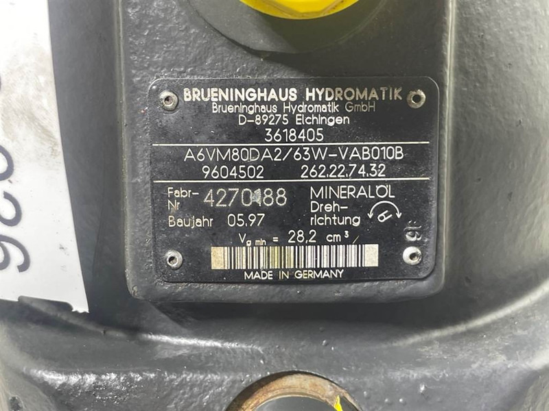 Hydraulics for Construction machinery Kramer 320-Rexroth A6VM80DA2/63W-Drive motor/Fahrmotor: picture 9