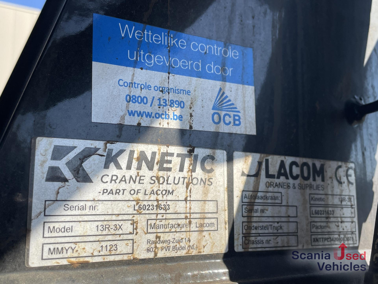 PACTON PACTON TPL.342 CB LIFT AXLE KINETIC 13R-3X CRANE - Dropside/ Flatbed trailer: picture 5 PACTON PACTON TPL.342 CB LIFT AXLE KINETIC 13R-3X CRANE - Dropside/ Flatbed trailer: picture 5