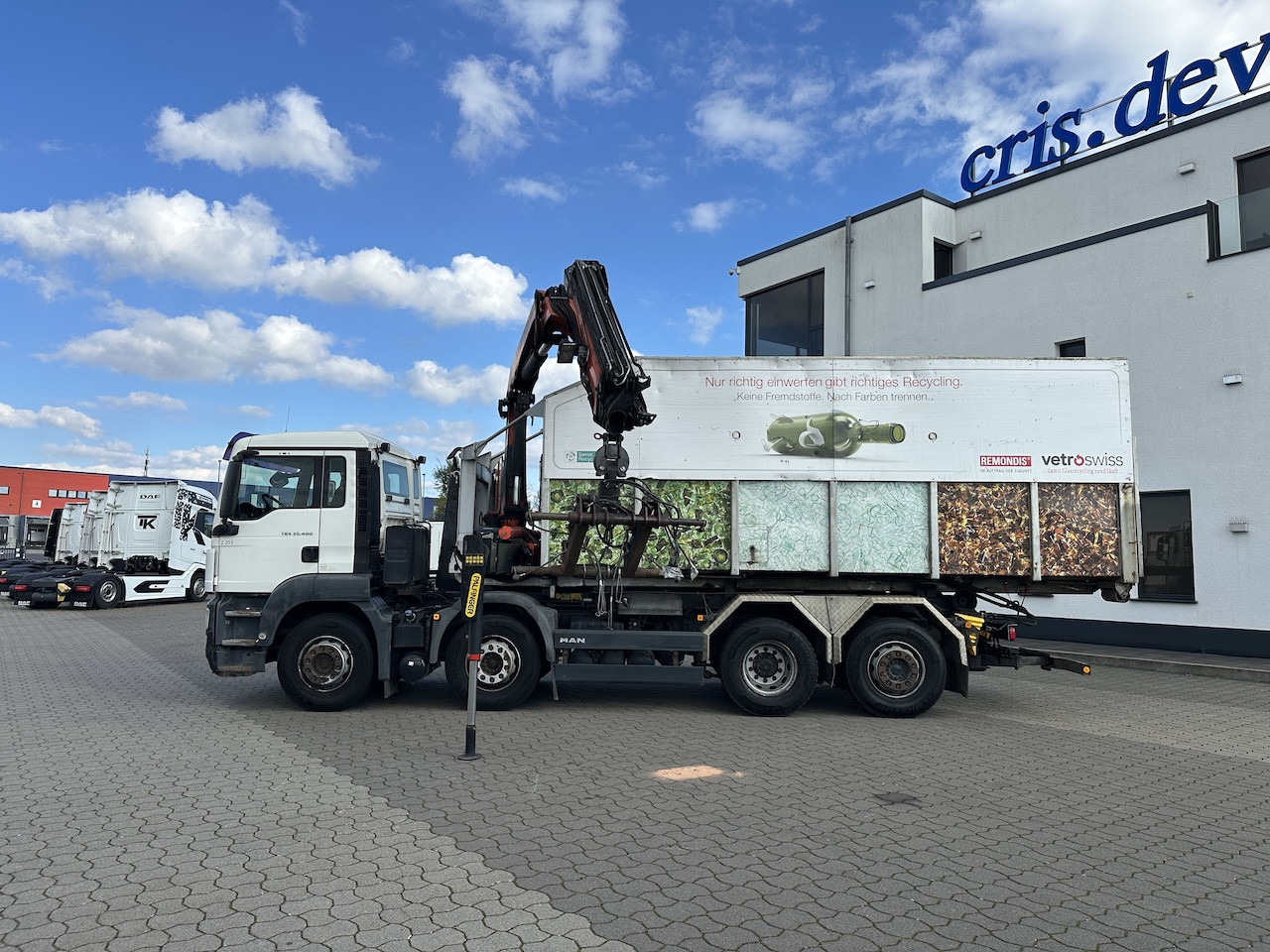 Hook lift truck, Crane truck MAN TGS 35.400 8x2  Intarder   PK 16502 Glasmulde: picture 13