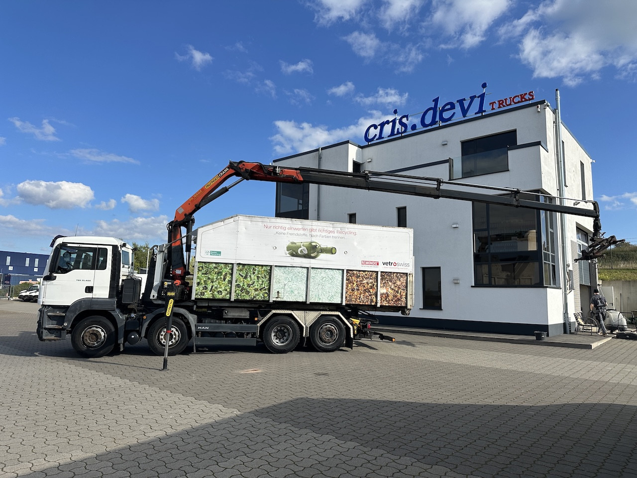 Hook lift truck, Crane truck MAN TGS 35.400 8x2  Intarder   PK 16502 Glasmulde: picture 12