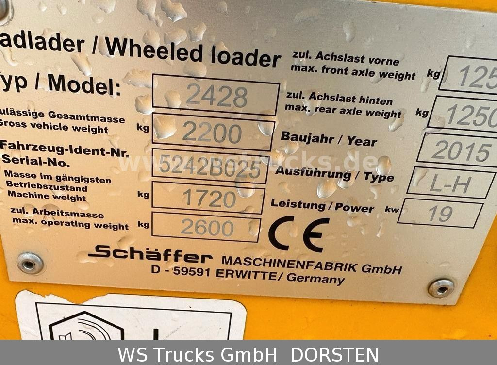 Schäffer 2428 SLT Fahrerschutzkabine , Gabel , Schaufel - Wheel loader: picture 4 Schäffer 2428 SLT Fahrerschutzkabine , Gabel , Schaufel - Wheel loader: picture 4