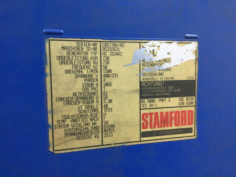 MWM TBG620V12 GENERATOR 738KVA USED - Generator set: picture 2 MWM TBG620V12 GENERATOR 738KVA USED - Generator set: picture 2