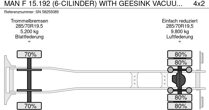 Vacuum truck MAN F 15.192 (6-CILINDER) WITH GEESINK VACUUM TANK (MANUAL GEARBOX / P.T.O.) ORIGINAL DUTCH TRUCK: picture 18