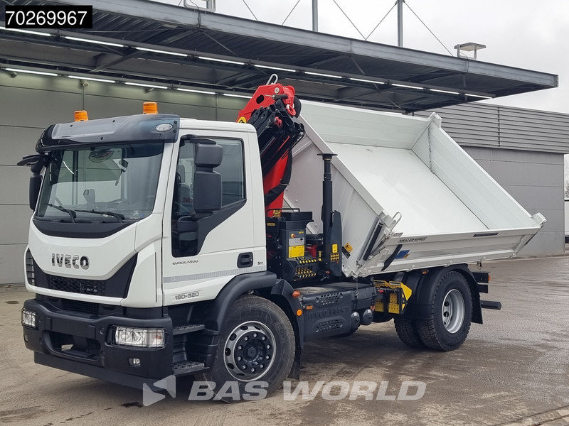 New Tipper, Crane truck Iveco Eurocargo 180E320 4X2 Steelsuspension 3-Seiten Palfinger PK12.501 Euro 6: picture 13