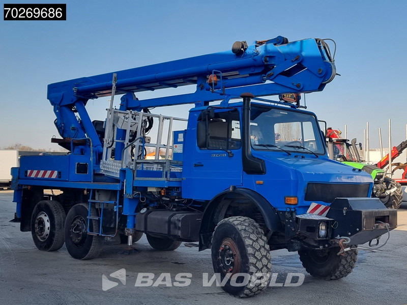 Crane truck Mercedes-Benz Unimog 6X6 Unimog Engin EGI TP 226 hubarbeitsbühne Manual Euro 2: picture 16