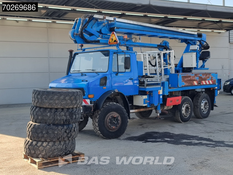 Crane truck Mercedes-Benz Unimog 6X6 Unimog Engin EGI TP 226 hubarbeitsbühne Manual Euro 2: picture 7