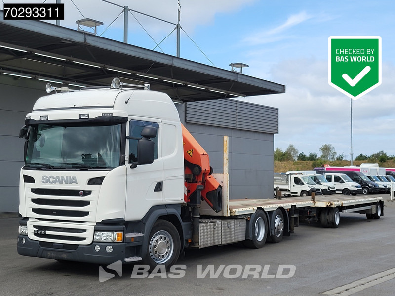 Scania G410 6X2 Combi Palfinger 53002 SH Kran Crane Lift+steering ACC Navi Euro 6 - Dropside/ Flatbed truck, Crane truck: picture 1 Scania G410 6X2 Combi Palfinger 53002 SH Kran Crane Lift+steering ACC Navi Euro 6 - Dropside/ Flatbed truck, Crane truck: picture 1