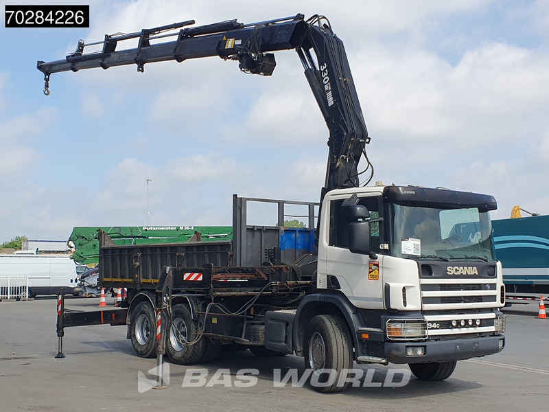Tipper, Crane truck Scania P94 6X4 Hiab 330-4 Kran Crane 9m3 tipper Manual Steelsuspension Euro 3: picture 12