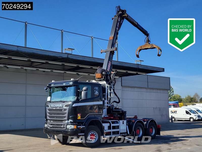Scania R580 6X4 Holz Kran Diebolt D28 Full-Steell Extentable Trailer - Timber truck, Crane truck: picture 1 Scania R580 6X4 Holz Kran Diebolt D28 Full-Steell Extentable Trailer - Timber truck, Crane truck: picture 1
