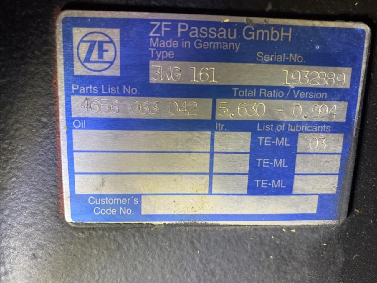ZF 3WG161 - Transmission for Material handling equipment: picture 3 ZF 3WG161 - Transmission for Material handling equipment: picture 3