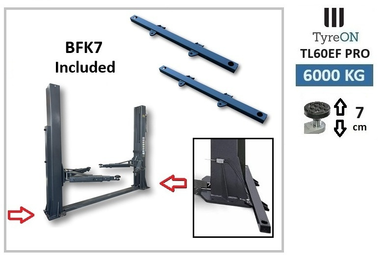 TL60EF PRO 2 post lift 6 Tonnes - Fully automatic with base reinforcement kit - Garage equipment: picture 2 TL60EF PRO 2 post lift 6 Tonnes - Fully automatic with base reinforcement kit - Garage equipment: picture 2