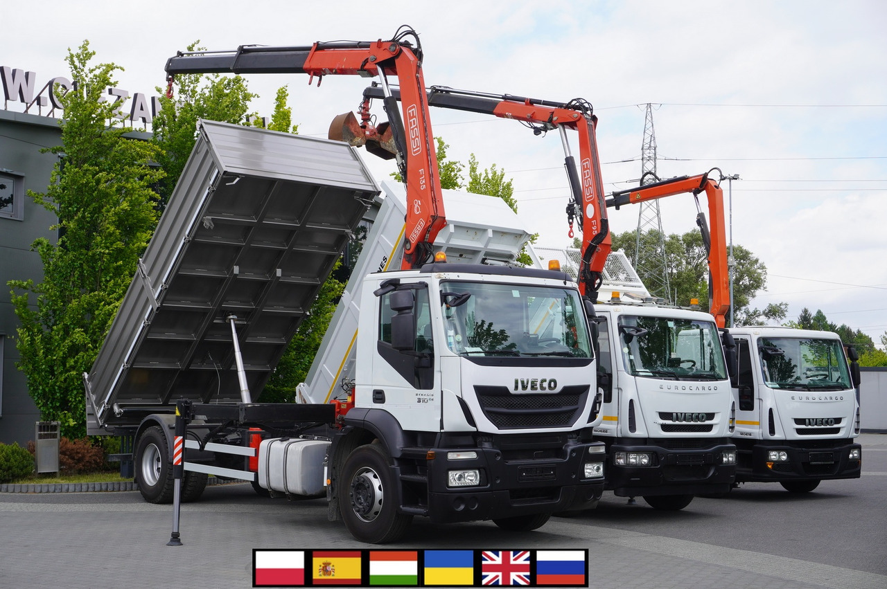 IVECO Stralis 310 E6 / NEW 3-sided tipper / Fassi F135 crane with remote control - Dropside/ Flatbed truck, Crane truck: picture 1 IVECO Stralis 310 E6 / NEW 3-sided tipper / Fassi F135 crane with remote control - Dropside/ Flatbed truck, Crane truck: picture 1