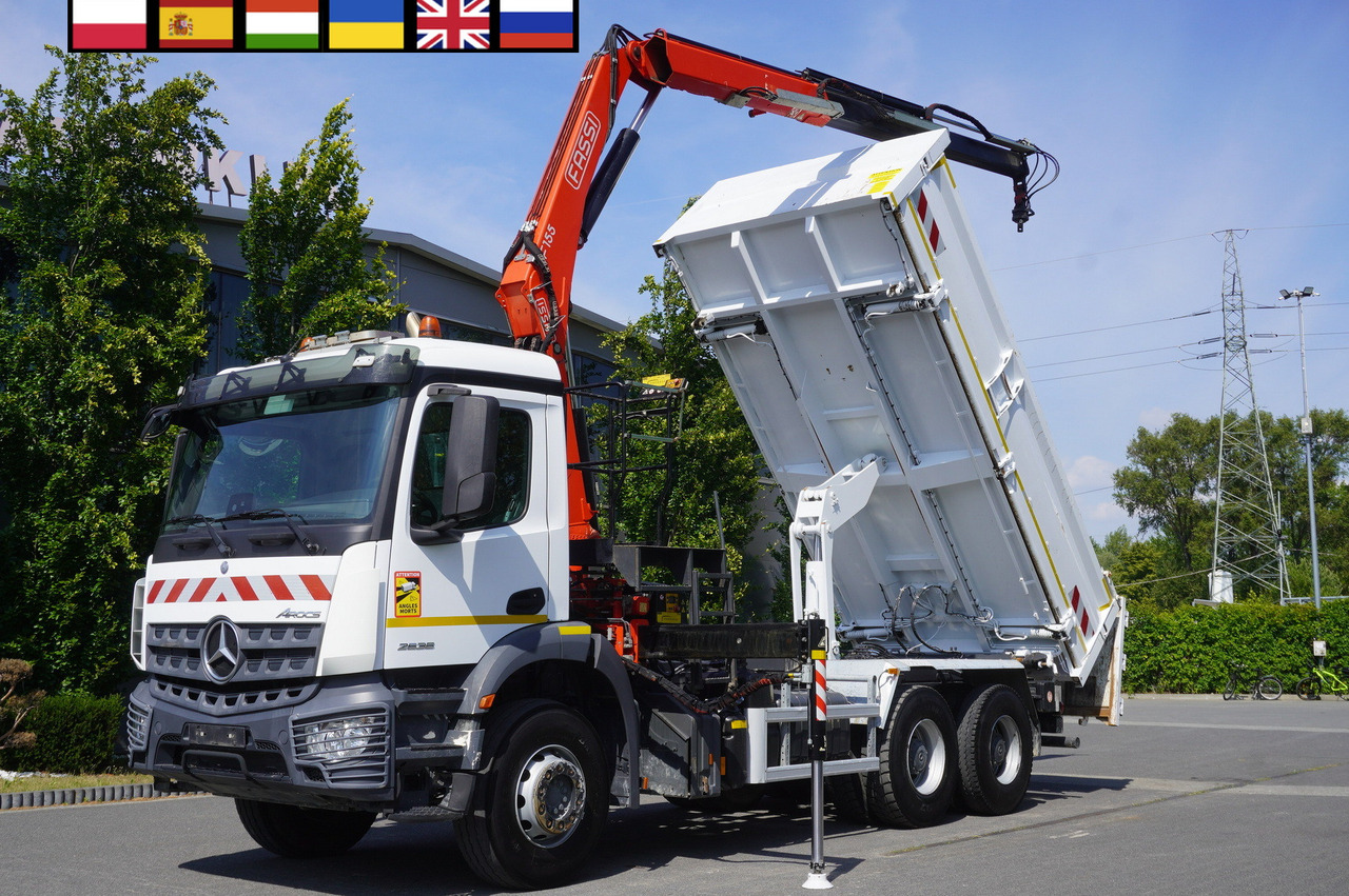 MERCEDES-BENZ AROCS 2636 / Fassi F155A.0.22 crane 6t / 120 tho. km / 3-sided dump truck / 2 x Bordmatic - Tipper, Crane truck: picture 1 MERCEDES-BENZ AROCS 2636 / Fassi F155A.0.22 crane 6t / 120 tho. km / 3-sided dump truck / 2 x Bordmatic - Tipper, Crane truck: picture 1
