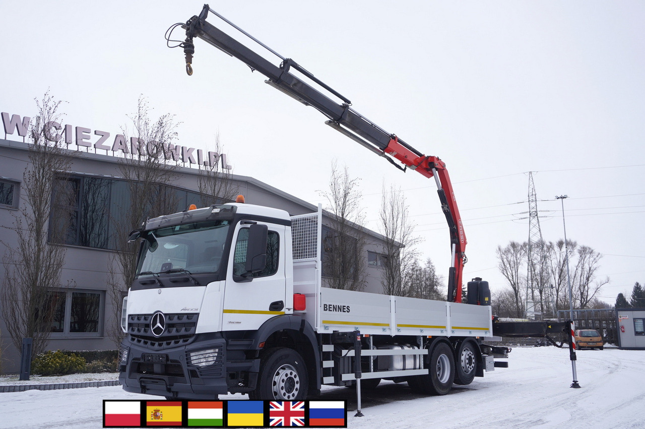 MERCEDES-BENZ Arocs 2536 6x2 E6 / Fassi F195A.0.23 / remote control / rotator / flatbed 16 EPAL - Dropside/ Flatbed truck, Crane truck: picture 1 MERCEDES-BENZ Arocs 2536 6x2 E6 / Fassi F195A.0.23 / remote control / rotator / flatbed 16 EPAL - Dropside/ Flatbed truck, Crane truck: picture 1
