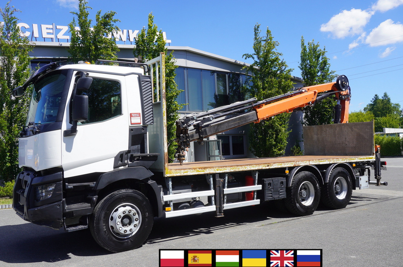 RENAULT C380 Comfort 6x4 / Atlas 6.1 T crane / range 12.3 m - Dropside/ Flatbed truck, Crane truck: picture 1 RENAULT C380 Comfort 6x4 / Atlas 6.1 T crane / range 12.3 m - Dropside/ Flatbed truck, Crane truck: picture 1