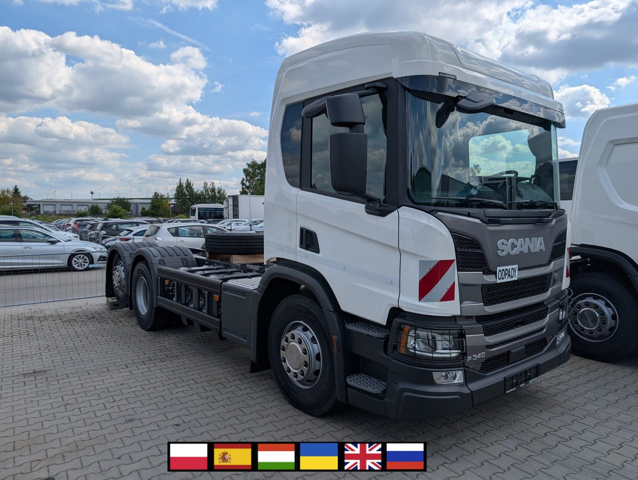 SCANIA P 340 B6x2*4NA / chassis frame / steering axle / CNG / large cab / 8 units - Cab chassis truck: picture 1 SCANIA P 340 B6x2*4NA / chassis frame / steering axle / CNG / large cab / 8 units - Cab chassis truck: picture 1
