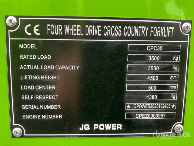 2025 JQ POWER CPC35 3500 kg 4x4 (Unused) Rough Terrain Forklift - Rough terrain forklift: picture 2 2025 JQ POWER CPC35 3500 kg 4x4 (Unused) Rough Terrain Forklift - Rough terrain forklift: picture 2