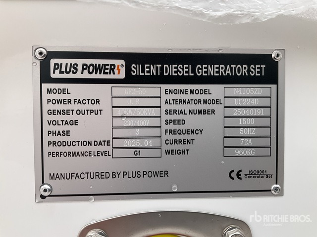 2025 Plus Power GF2-50 50 kVA (Unused) Generator Set - Generator set: picture 2 2025 Plus Power GF2-50 50 kVA (Unused) Generator Set - Generator set: picture 2
