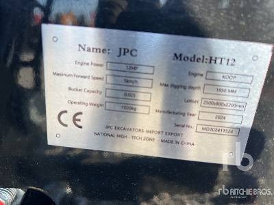JPC HT12 (Unused) - Mini excavator: picture 5 JPC HT12 (Unused) - Mini excavator: picture 5