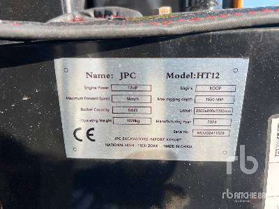 JPC HT12 (Unused) - Mini excavator: picture 5 JPC HT12 (Unused) - Mini excavator: picture 5
