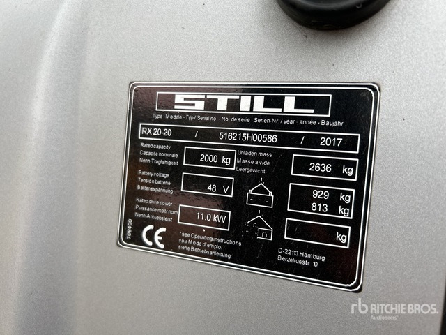 2017 Still RX20 2000 kg Electric Forklift - Electric forklift: picture 2 2017 Still RX20 2000 kg Electric Forklift - Electric forklift: picture 2