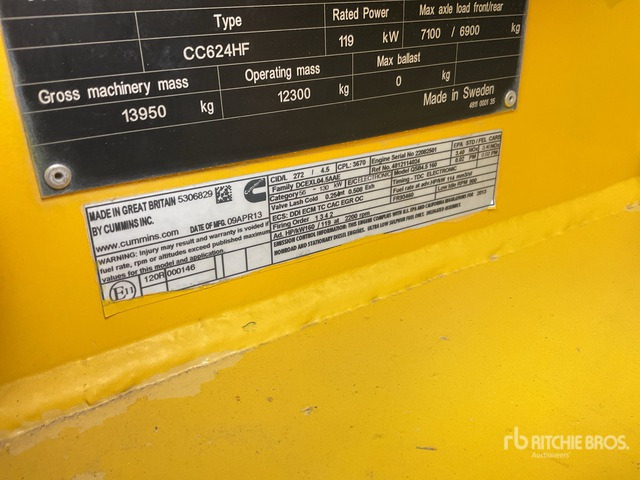 2013 Dynapac CC624HF Double Drum Roller - Road roller: picture 3 2013 Dynapac CC624HF Double Drum Roller - Road roller: picture 3