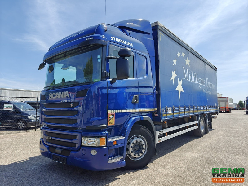 Scania G410 6x2/4 Streamline Euro6 - Retarder - Schuifzeilenbak 8.2M + Laadklep 1500kg - Smart Tacho V2 - Curtain side truck: picture 1 Scania G410 6x2/4 Streamline Euro6 - Retarder - Schuifzeilenbak 8.2M + Laadklep 1500kg - Smart Tacho V2 - Curtain side truck: picture 1