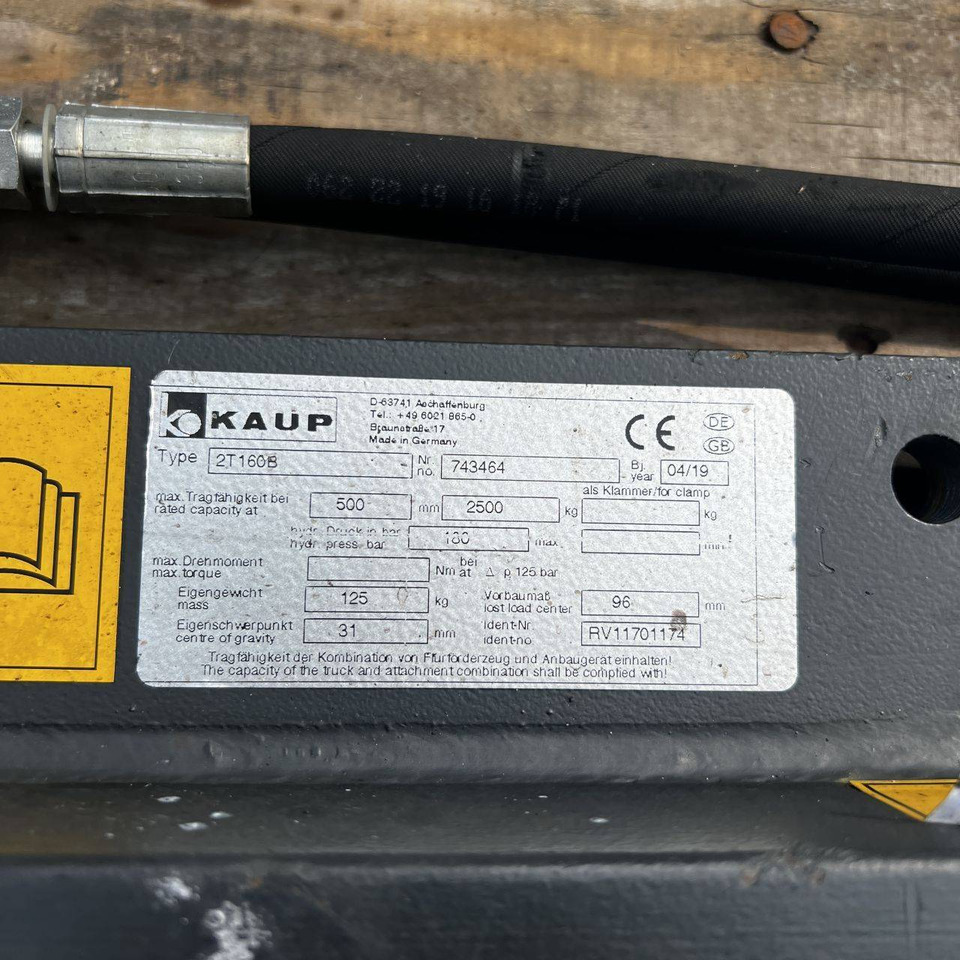 KAUP 2T160B Forkpositioner without sideshift - Attachment: picture 3 KAUP 2T160B Forkpositioner without sideshift - Attachment: picture 3
