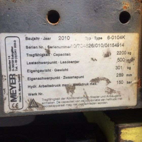 Meyer Fork positioner with side shift - Attachment for Material handling equipment: picture 4 Meyer Fork positioner with side shift - Attachment for Material handling equipment: picture 4