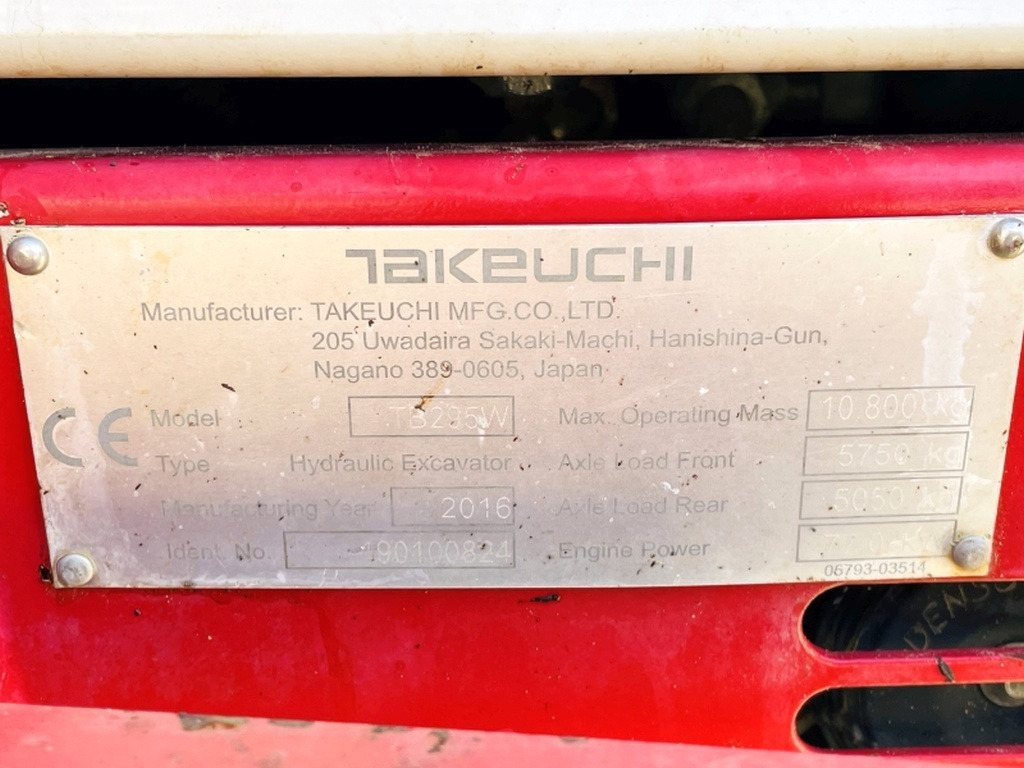 Takeuchi TB295W (3964) - Wheel excavator: picture 4 Takeuchi TB295W (3964) - Wheel excavator: picture 4